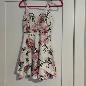 White dress with flowers